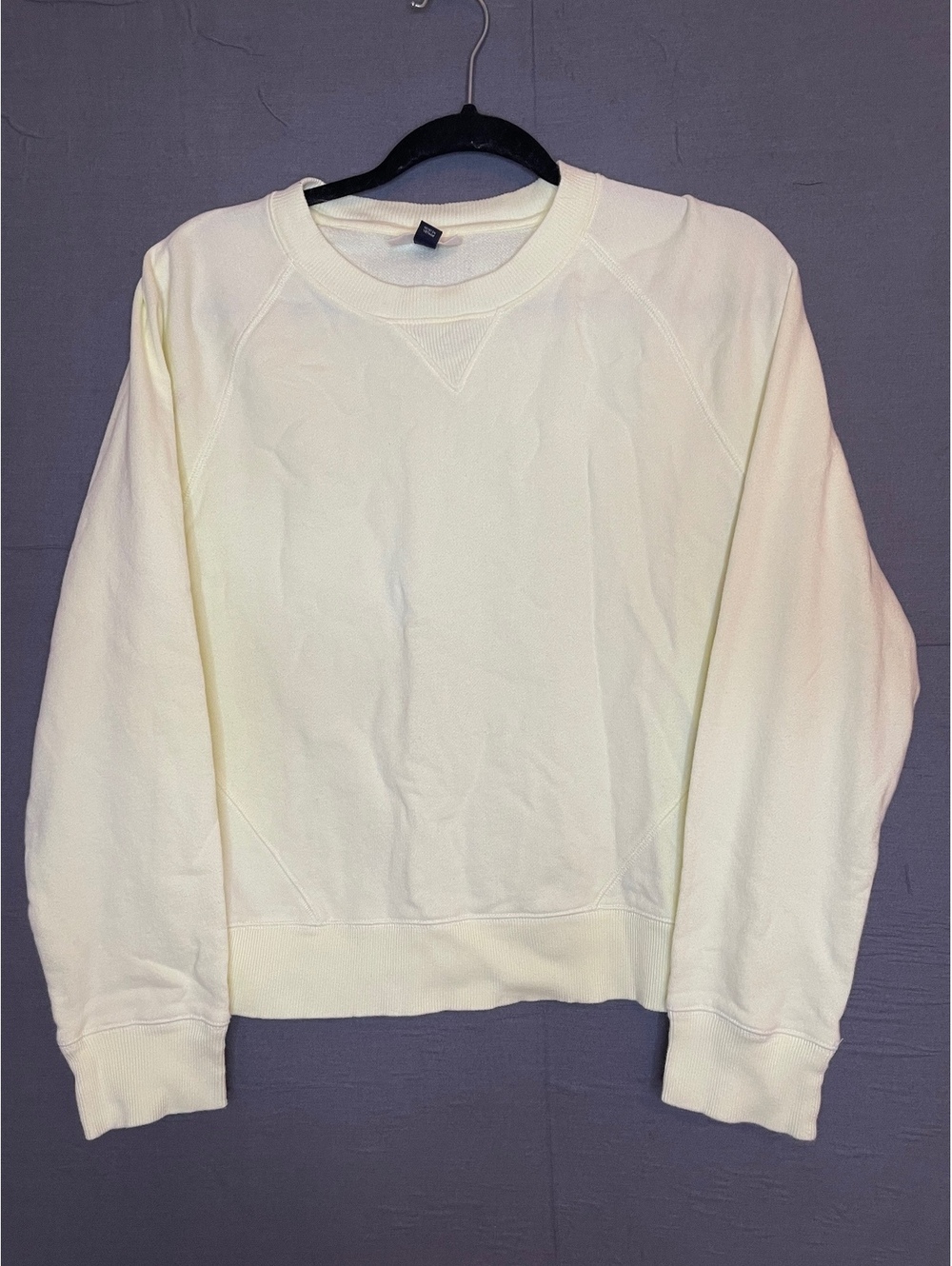 Universal Thread Pastel Yellow Crewneck Sweatshirt Ribbed Trim Women's Size M